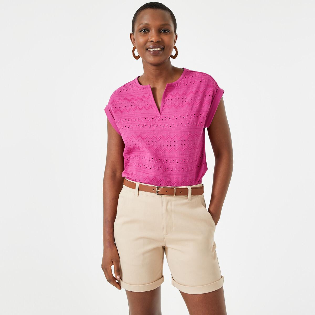 Besticktes T-shirt Damen Rosa 38 von La Redoute Collections