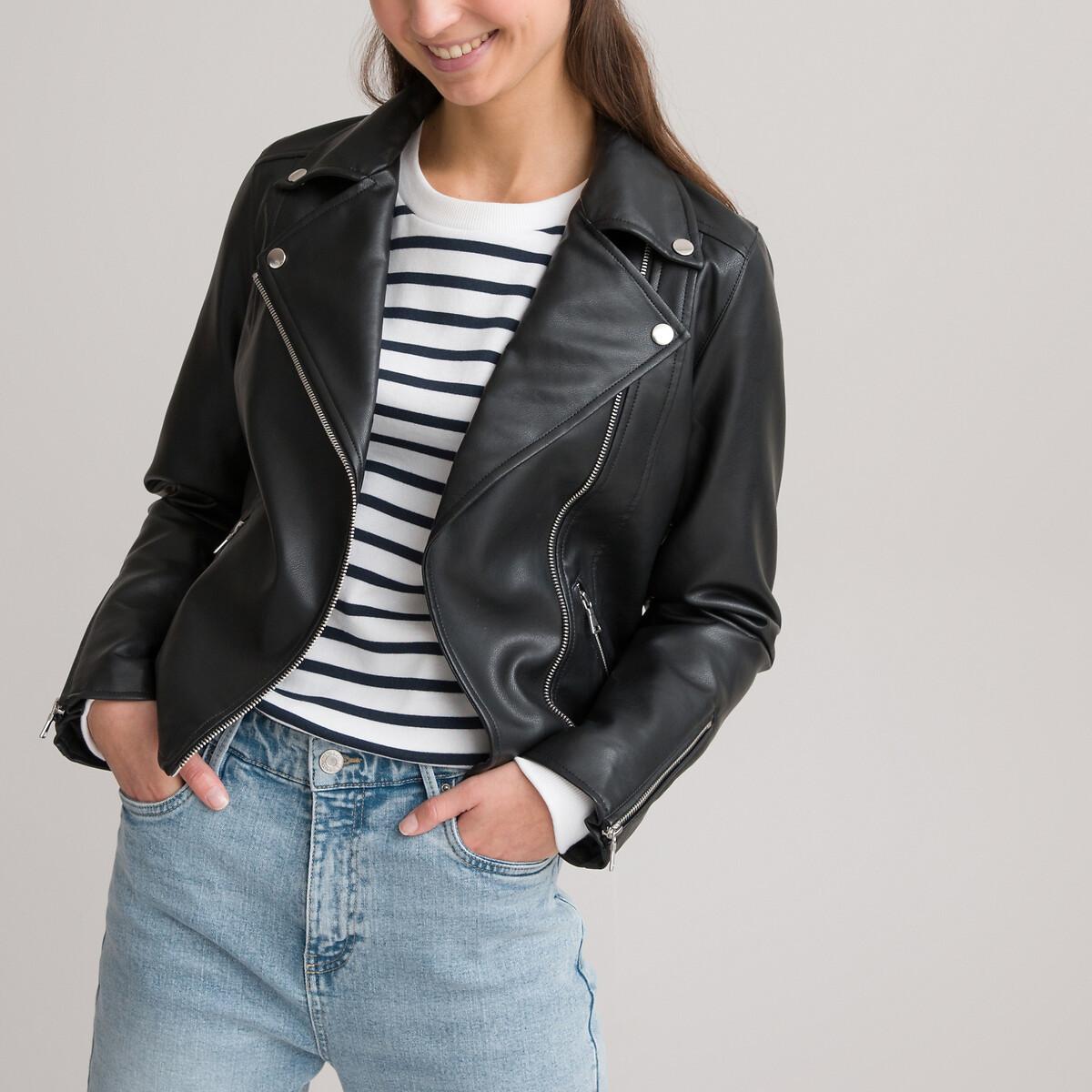 Bikerjacke Mit Reissverschluss Mädchen Schwarz 12A von La Redoute Collections