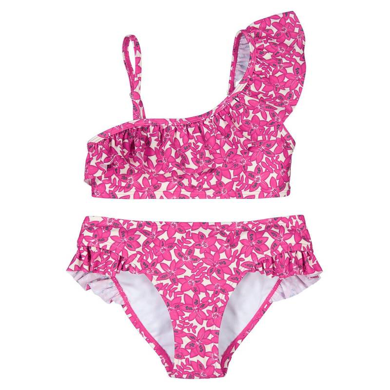 Bikini Mit Volants Und Blumenprint Mädchen Beige 102 von La Redoute Collections