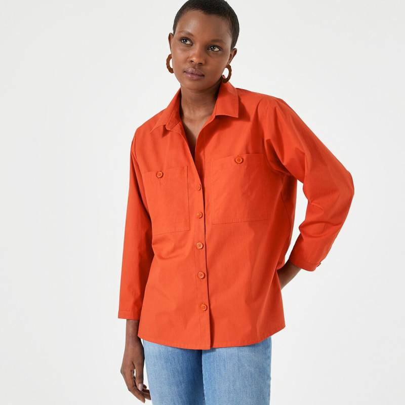 Bluse Aus Reiner Baumwolle Damen Braun 36 von La Redoute Collections