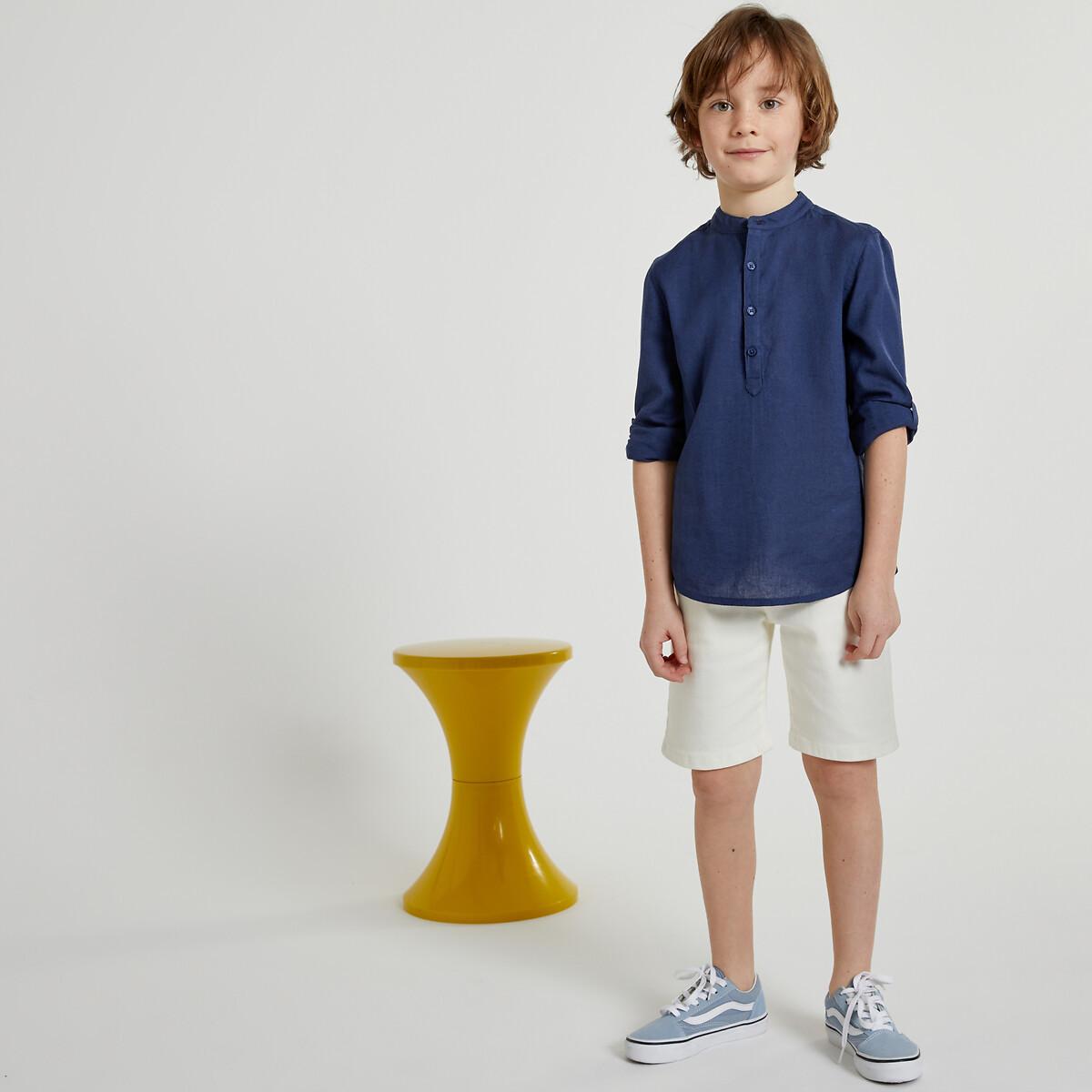 Bluse Mit Henley-ausschnitt Jungen Blau 102 von La Redoute Collections