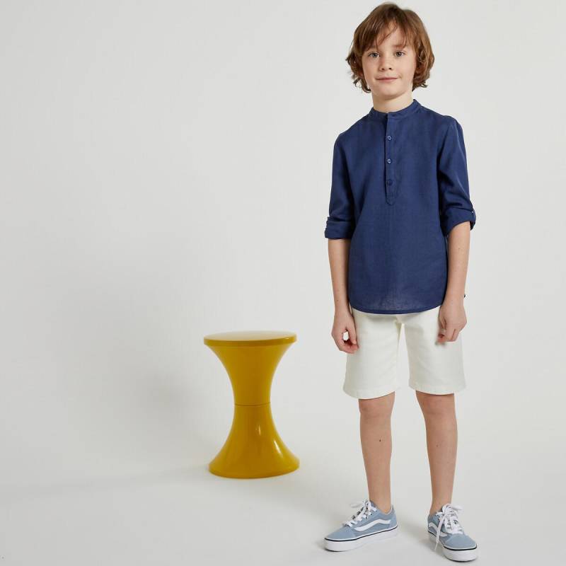 Bluse Mit Henley-ausschnitt Jungen Blau 114 von La Redoute Collections