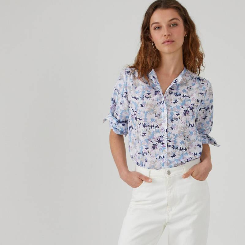 Bluse Mit Stehkragen Und Langen Ärmeln Damen Blau 32 von La Redoute Collections