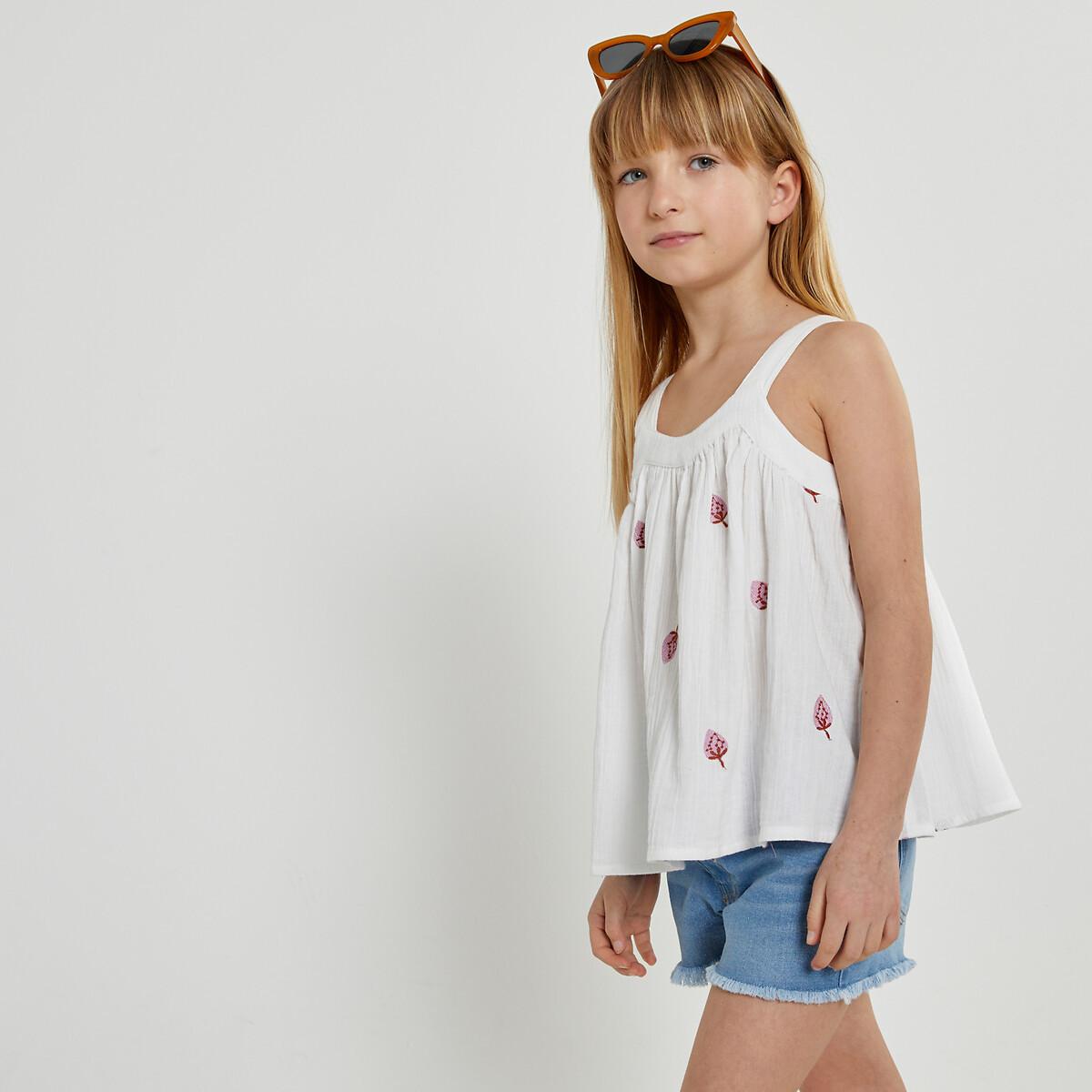 Bluse Mit Trägern Mädchen Weiss 114 von La Redoute Collections