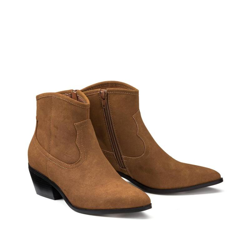 Western-boots Mit Abgeschrägtem Absatz Damen Braun 38 von La Redoute Collections