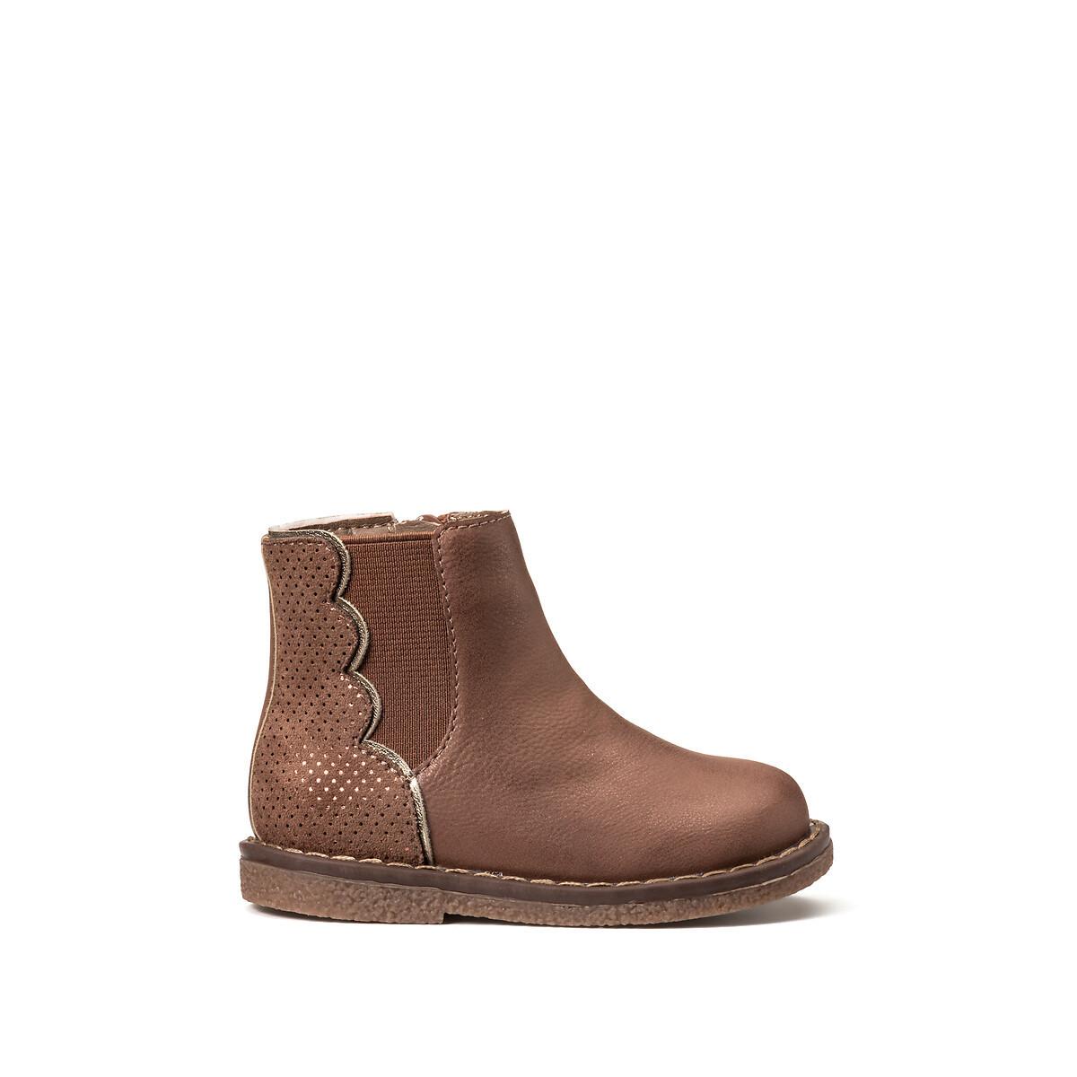 Boots Mit Reissverschluss Damen Braun 20 von La Redoute Collections