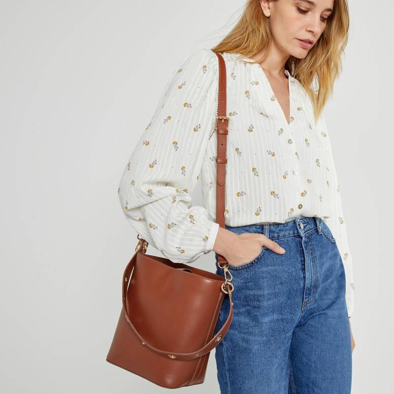 Bucket-bag Aus Leder Damen Braun ONE SIZE von La Redoute Collections