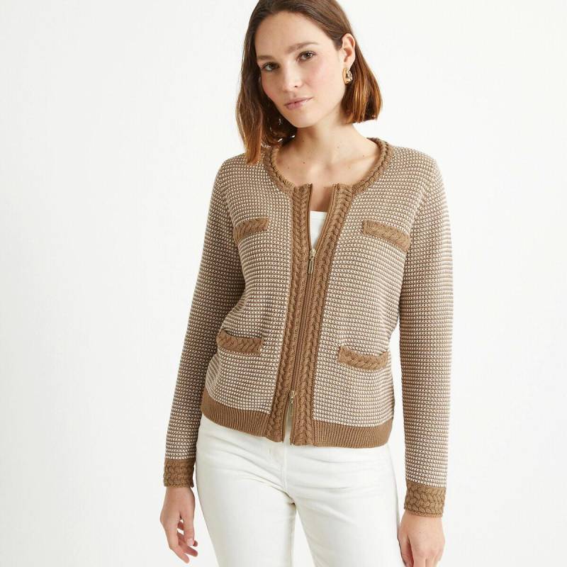 Cardigan Mit Rundem Ausschnitt Damen Beige 42 von La Redoute Collections