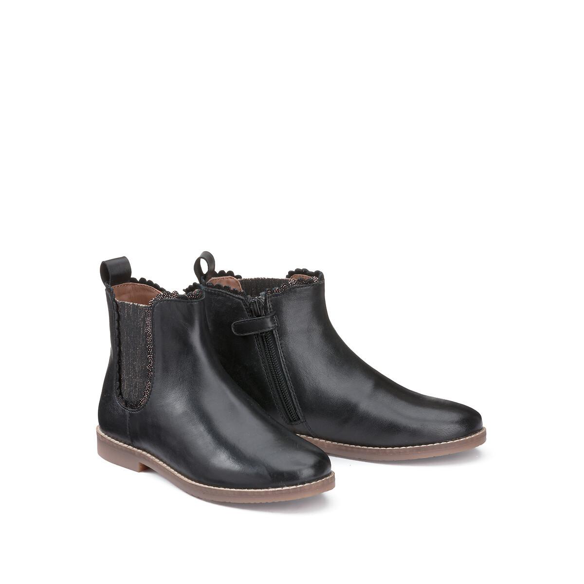 La Redoute Collections - Chelsea-Boots aus Leder, für Damen, Schwarz, Größe 32 von La Redoute Collections