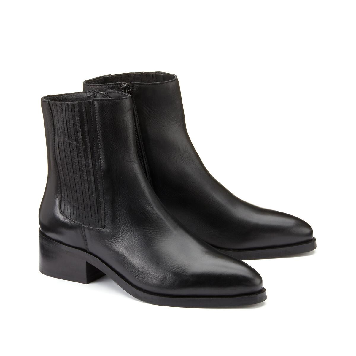 Lederboots Damen Schwarz 39 von La Redoute Collections