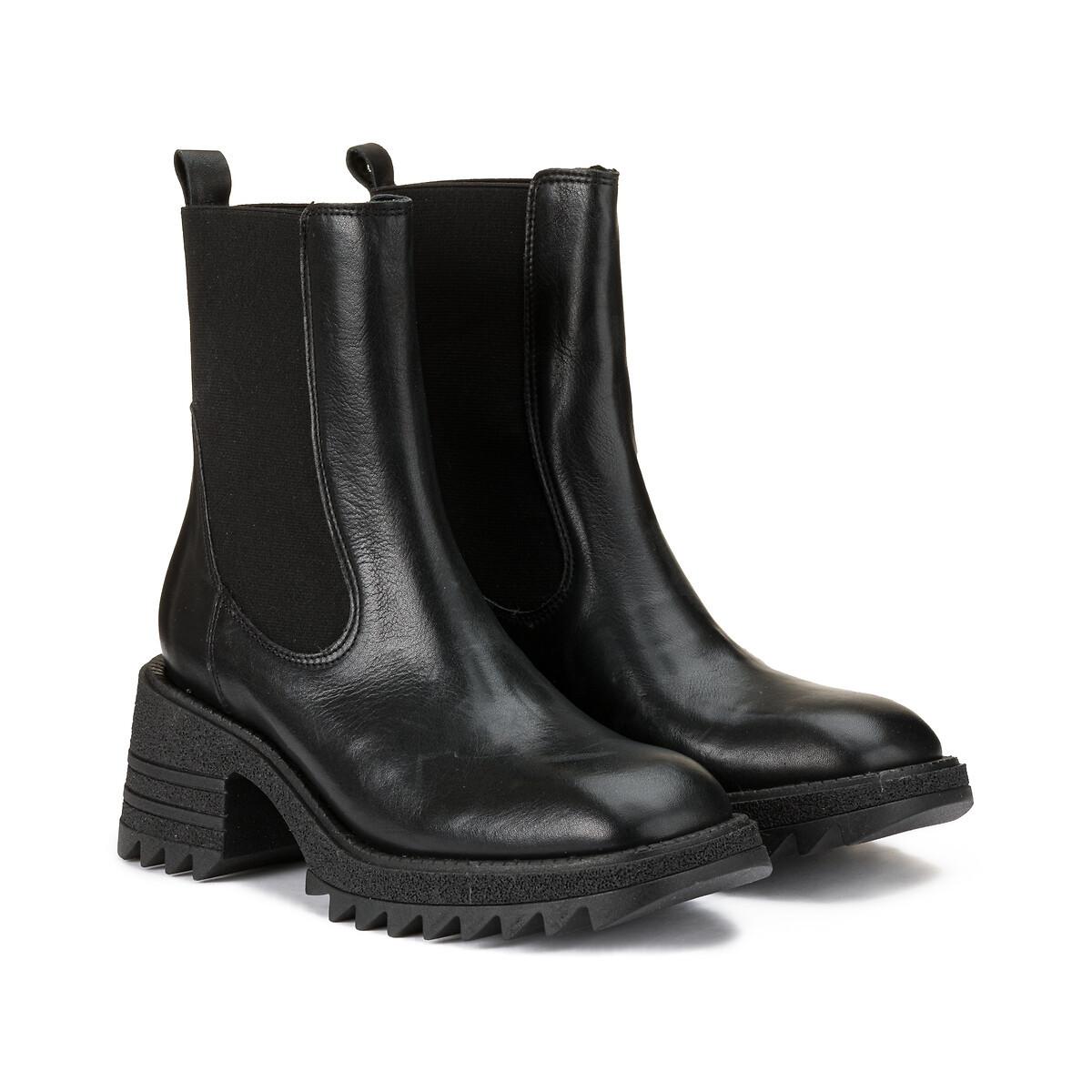 Chelsea-boots Mit Profilsohle Damen Schwarz 40 von La Redoute Collections