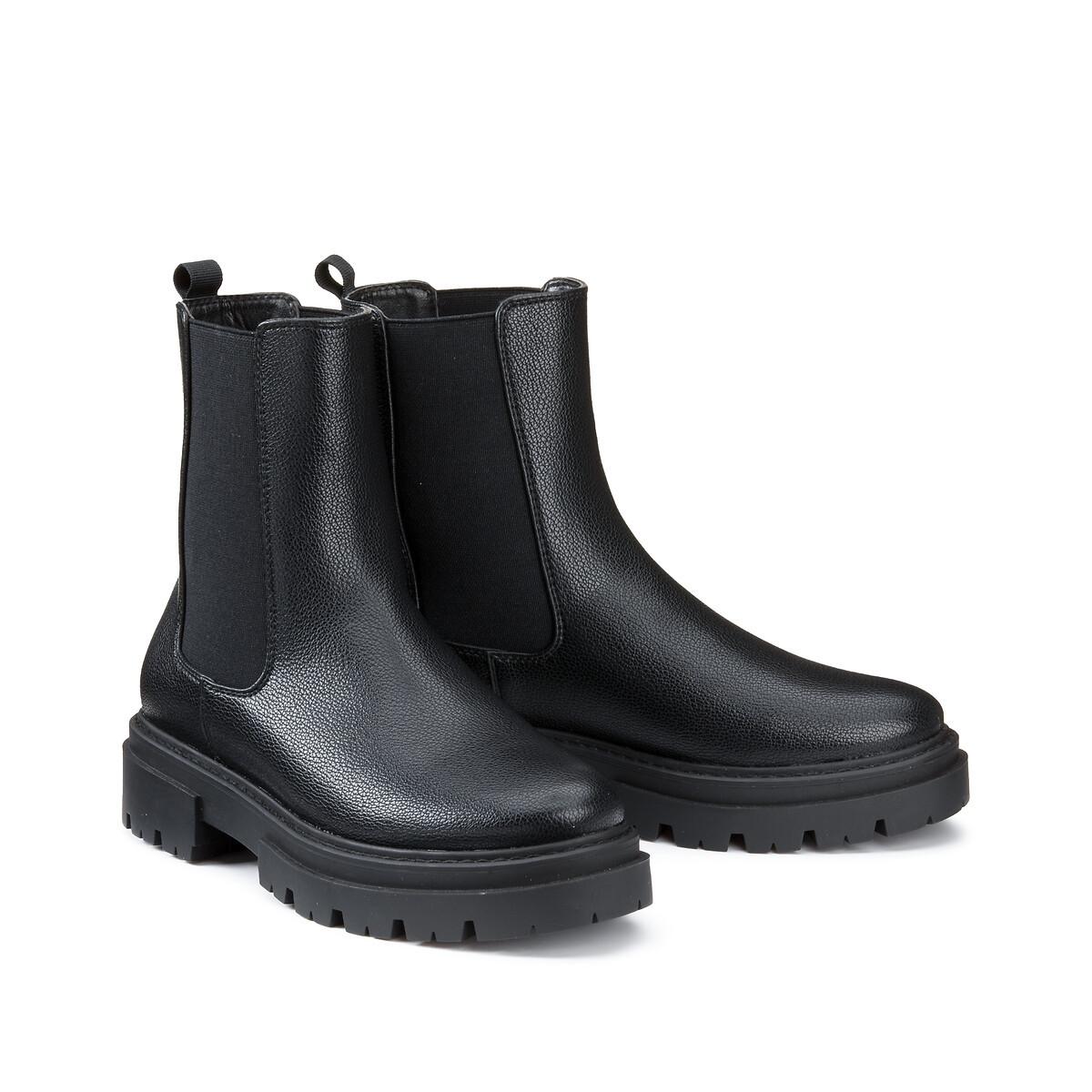 La Redoute Collections - Chelsea-Boots mit Profilsohle, für Damen, Schwarz, Größe 41 von La Redoute Collections