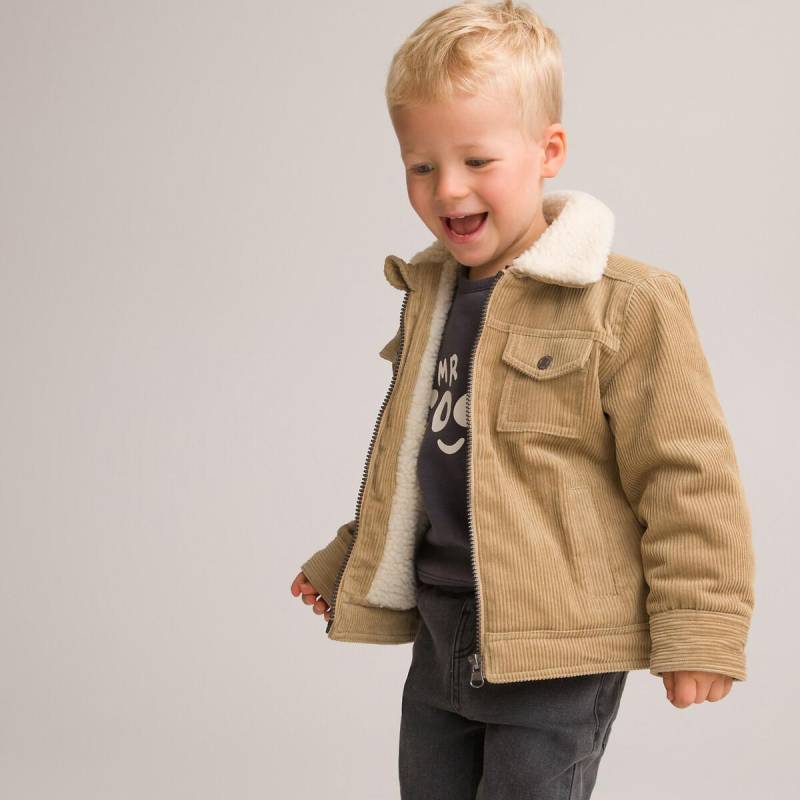 Cordjacke Mit Teddyfleece-futter Unisex Beige 9M von La Redoute Collections