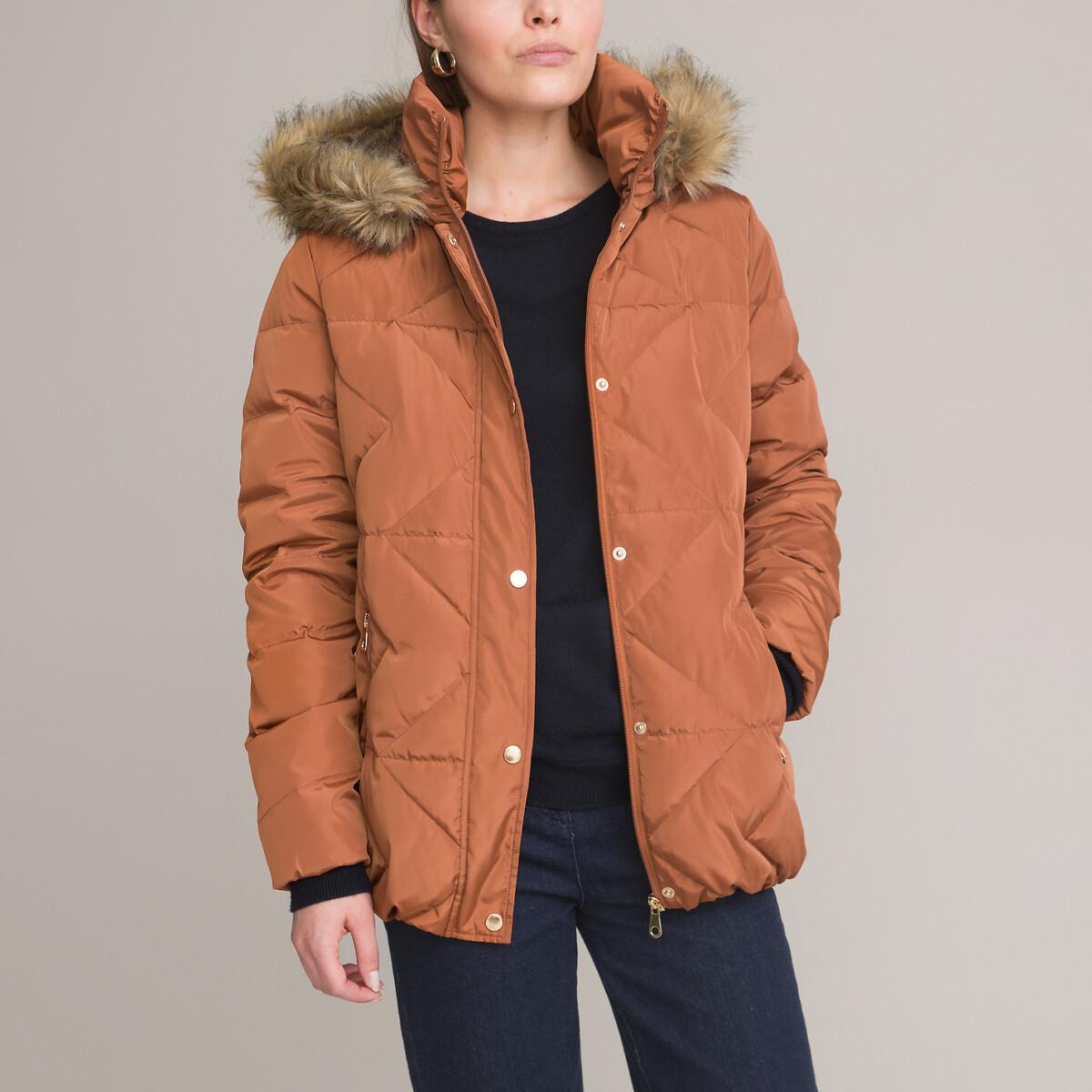 Daunenjacke Mit Kapuze Damen Braun 34 von La Redoute Collections