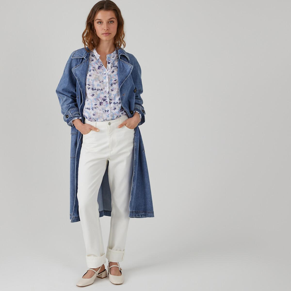 Denim-trenchcoat Aus Lyocell/baumwolle Damen Blau S von La Redoute Collections