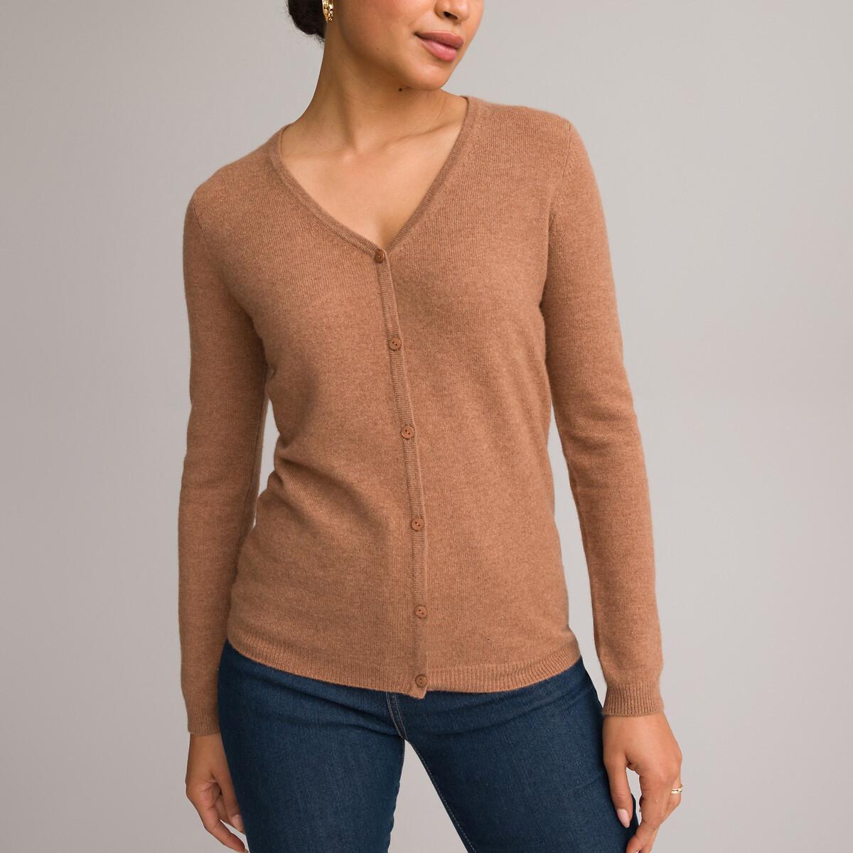 La Redoute Collections - Feinstrickjacke aus reinem Kaschmir, für Damen, Braun, Größe 38 von La Redoute Collections