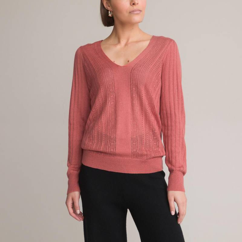 Feinstrickpullover Damen Rosa 33/34 von La Redoute Collections