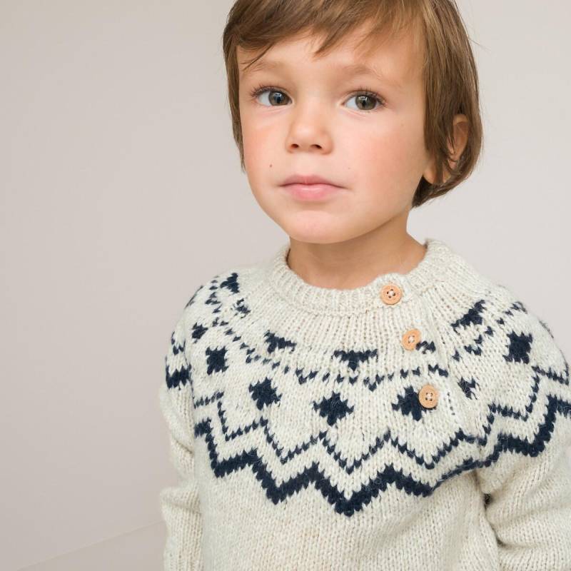 Feinstrickpullover Unisex Beige 6 mesi von La Redoute Collections