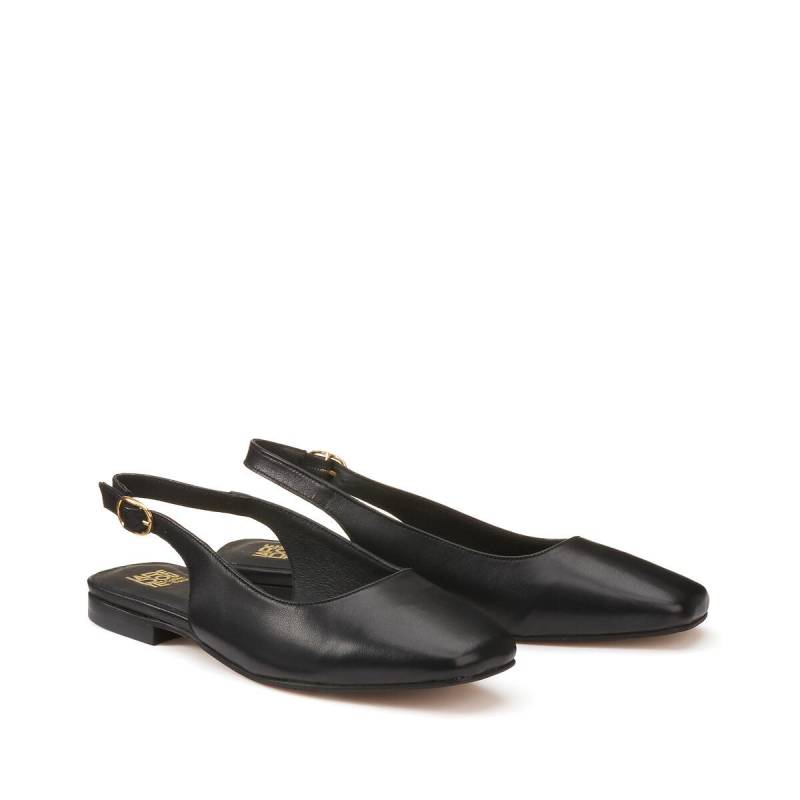 La Redoute Collections - Slingback-Ballerinas aus Leder, für Damen, Schwarz, Größe 42 von La Redoute Collections