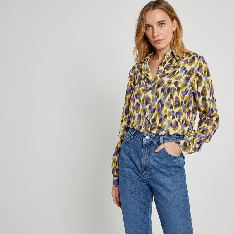 Fliessende Bluse Mit Animal-print Damen Braun 32 von La Redoute Collections