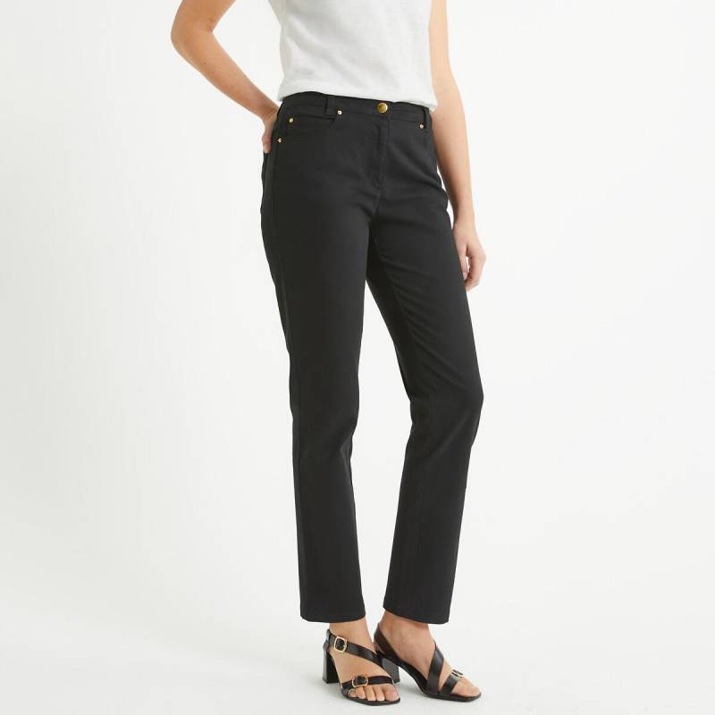 Gerade Five-pocket-hose Aus Baumwoll-stretch Damen Schwarz 42 von La Redoute Collections