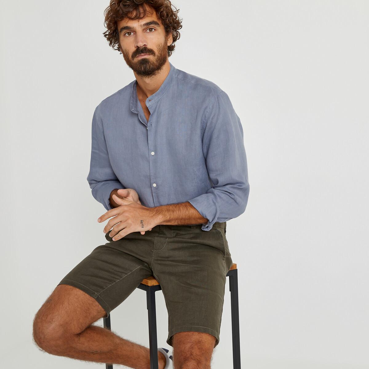 Gerades Leinenhemd Signature Mit Stehkragen Herren Blau XXXL von La Redoute Collections