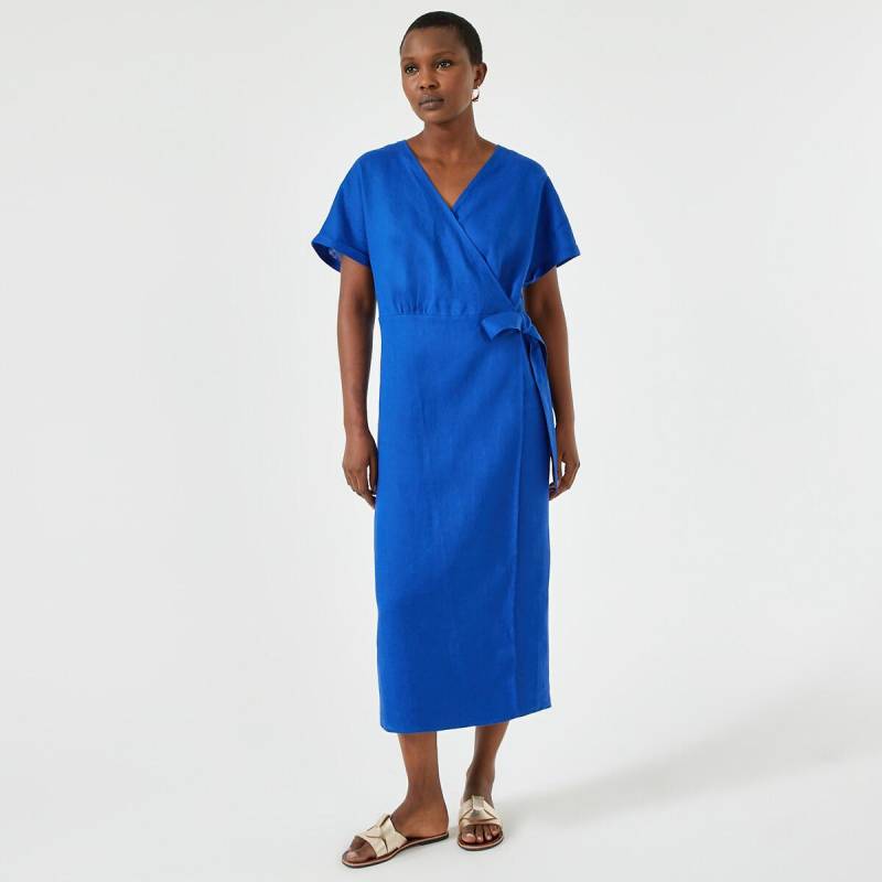 Gerades Midikleid Aus Leinen Damen Blau 34 von La Redoute Collections