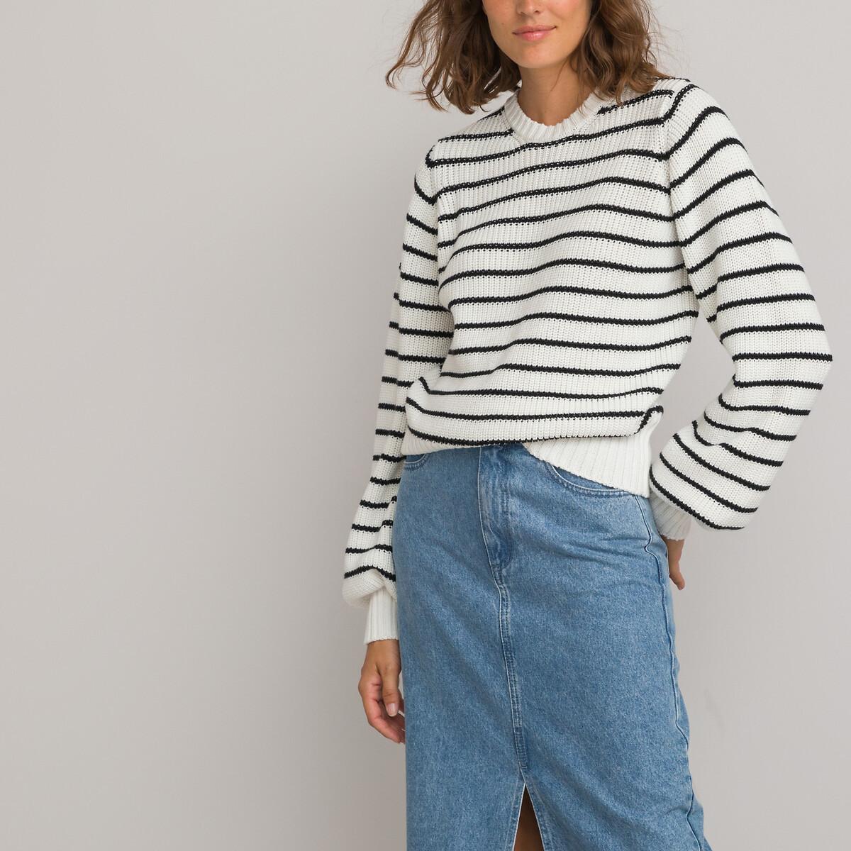 Gerippter Pullover Damen Schwarz XL von La Redoute Collections