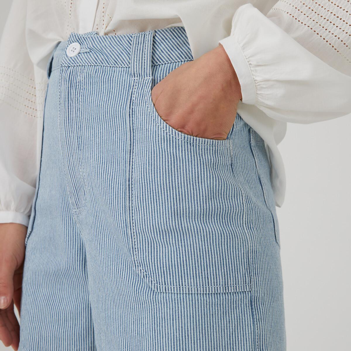 Gestreifte Jeans-shorts Damen Blau 38 von La Redoute Collections