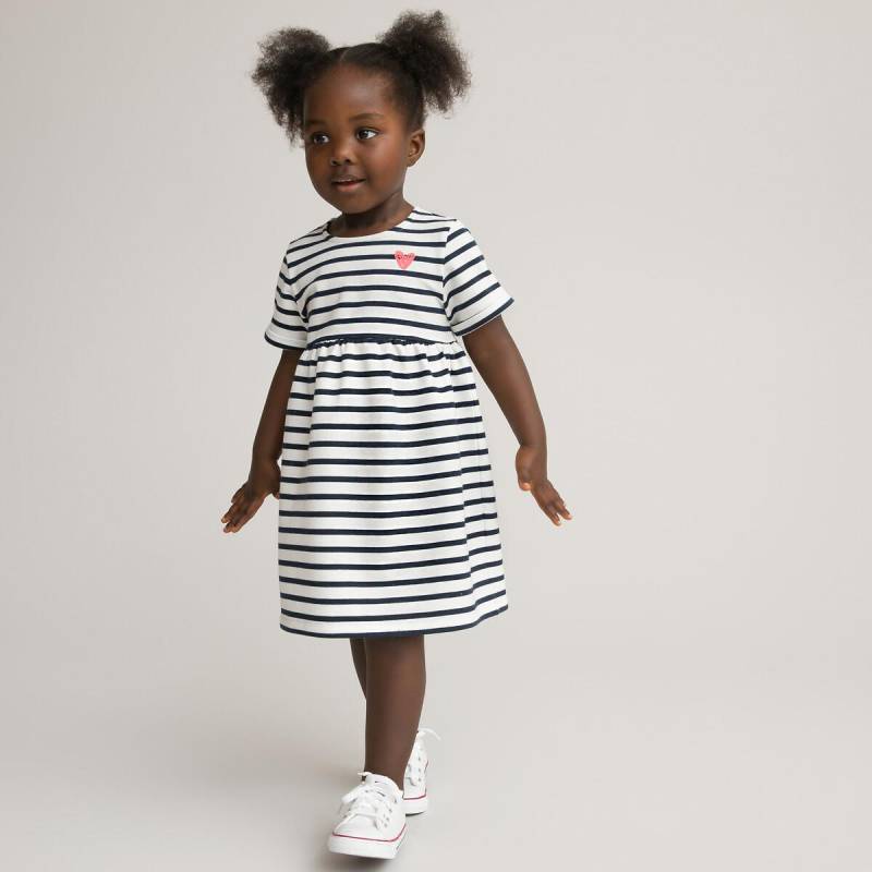 Gestreiftes Sweatkleid Mit Kurzen Ärmeln Unisex Weiss Bedruckt 12 mese von La Redoute Collections