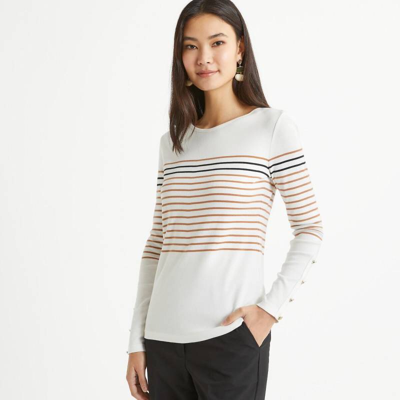 Gestreiftes Rundhals-shirt Mit Langen Ärmeln Damen  33/34 von La Redoute Collections