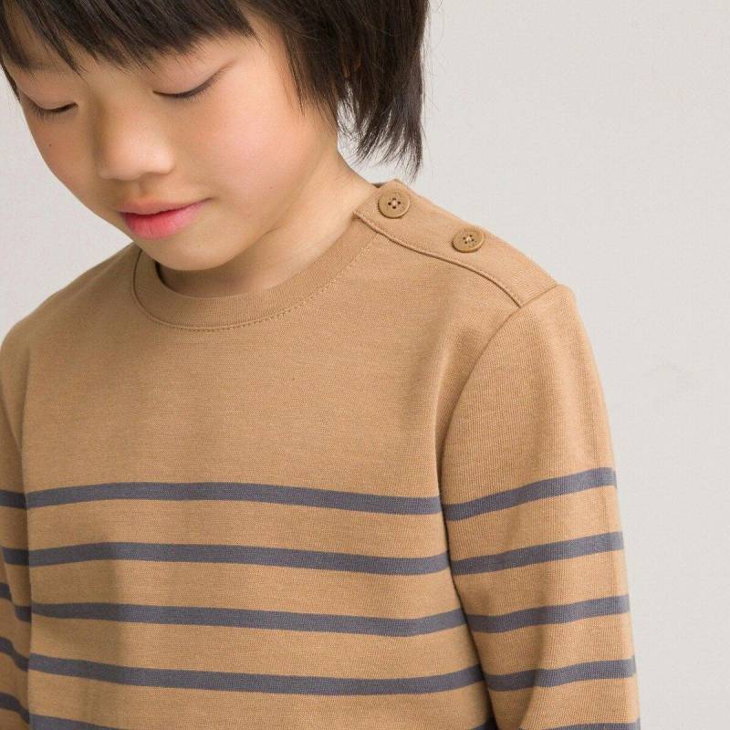 Gestreiftes Shirt Mit Langen Ärmeln Jungen Braun 102 von La Redoute Collections