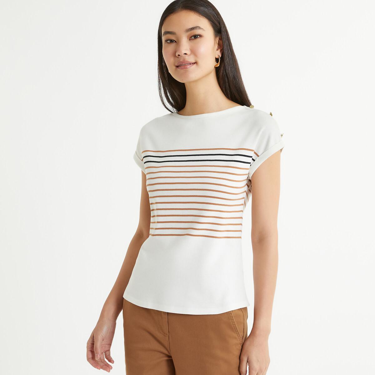 La Redoute Collections - Gestreiftes T-Shirt, für Damen, Weiss, Größe 38 von La Redoute Collections