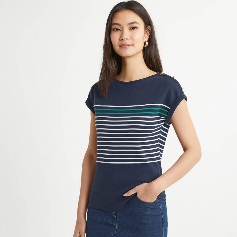 La Redoute Collections - Gestreiftes T-Shirt, für Damen, Blau, Größe 33/34 von La Redoute Collections