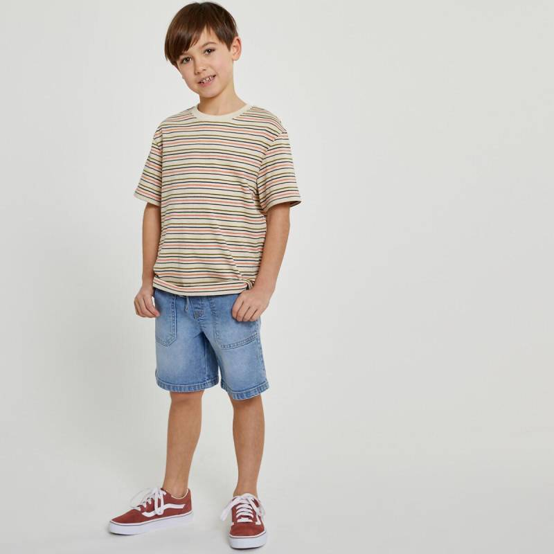 Gestreiftes T-shirt Jungen Weiss Bedruckt 126 von La Redoute Collections