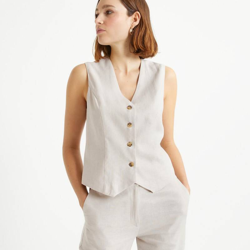 La Redoute Collections - Gilet, für Damen, Beige, Größe 40 von La Redoute Collections