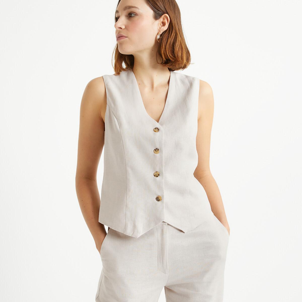 La Redoute Collections - Gilet, für Damen, Beige, Größe 48 von La Redoute Collections