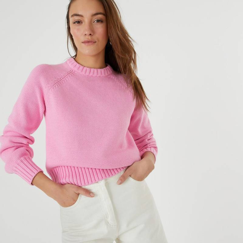 Grobstrickpullover Mit Rundem Ausschnitt Damen Rosa XL von La Redoute Collections