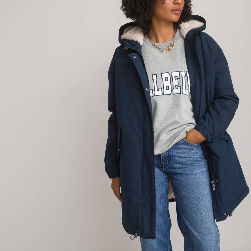 Halblanger Oversize-parka Mit Kapuze Damen Blau 34 von La Redoute Collections