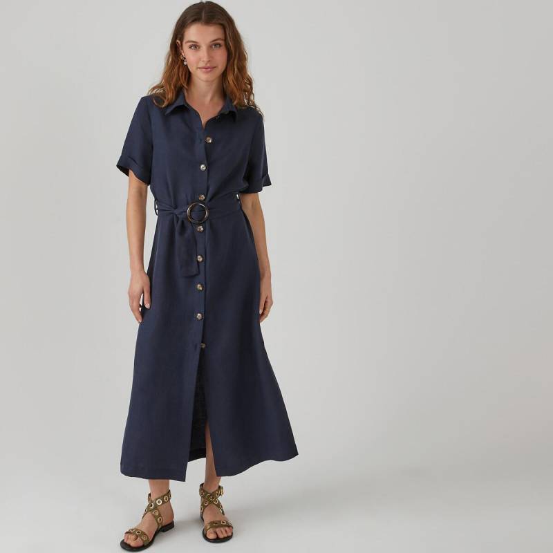 Hemdblusenkleid Signature Damen Blau 38 von La Redoute Collections