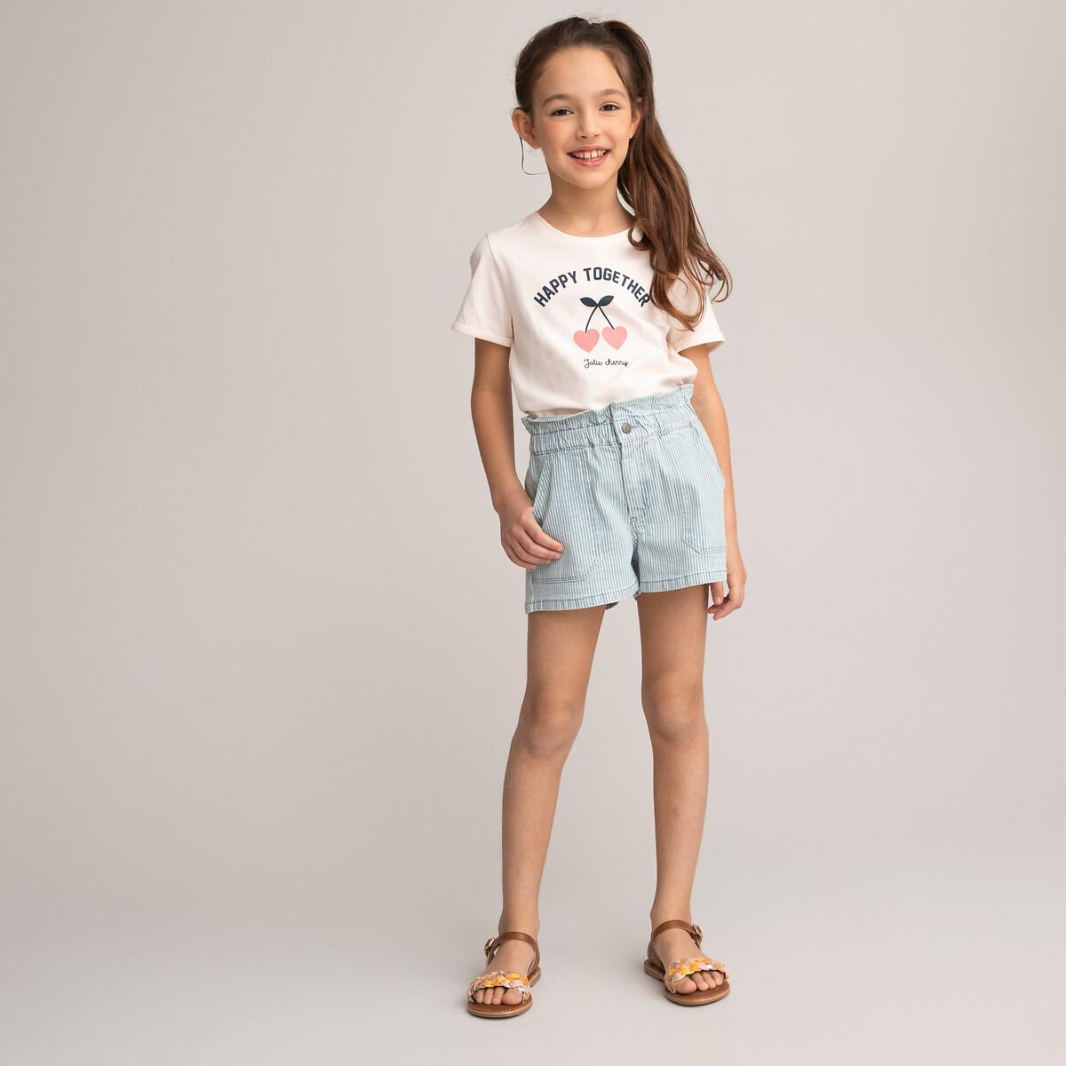 Jeans-shorts Mit Streifen Mädchen Weiss Bedruckt 134/140 von La Redoute Collections