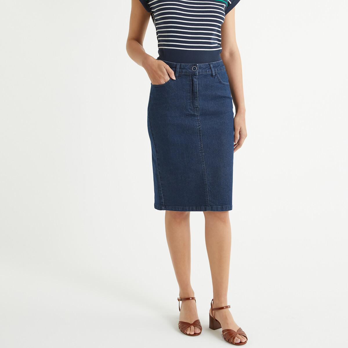 Jeansrock Aus Stretch-denim Damen Blau 42 von La Redoute Collections