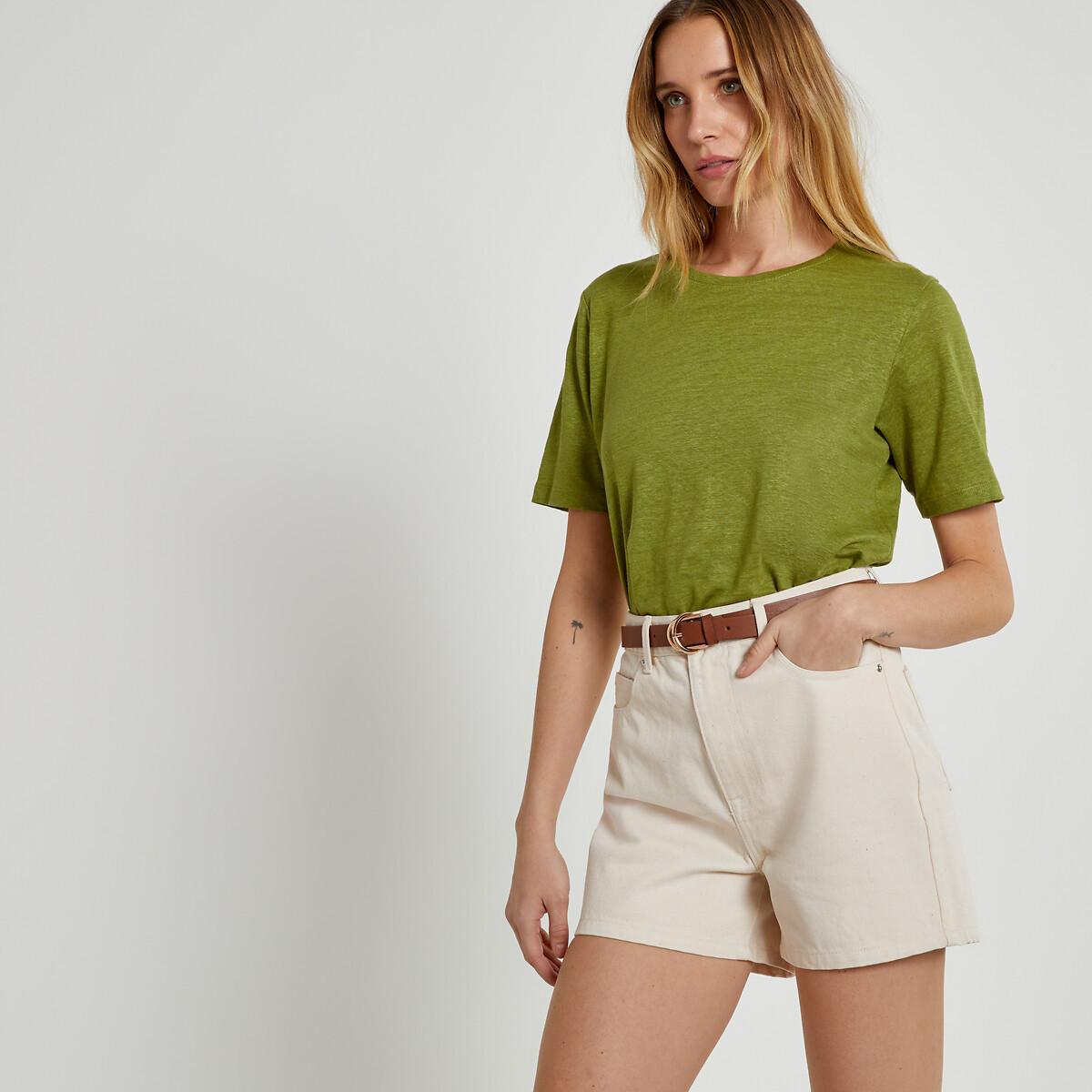 Jeansshorts Mit Hohem Bund Damen Beige 32 von La Redoute Collections