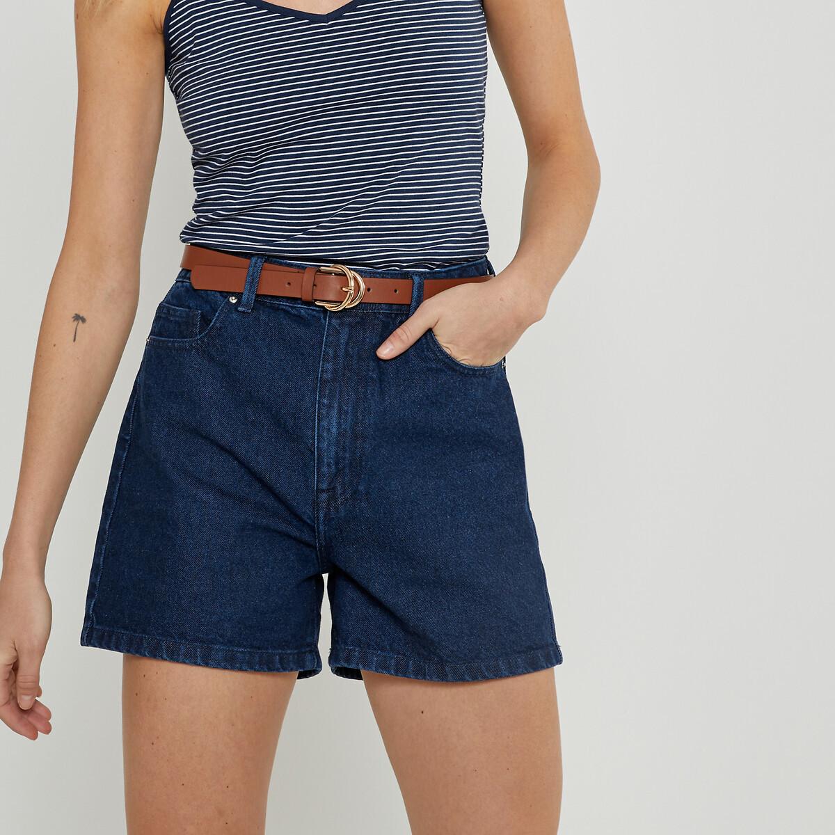 La Redoute Collections - Jeansshorts mit hohem Bund, für Damen, Blau, Größe 32 von La Redoute Collections