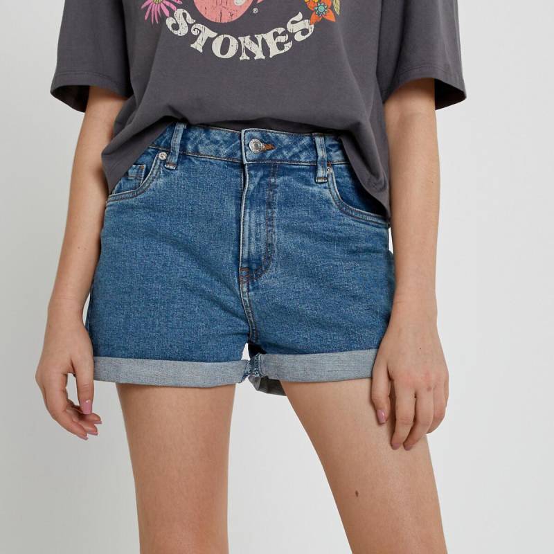 Jeansshorts Mit Hohem Bund Mädchen Blau 12A von La Redoute Collections