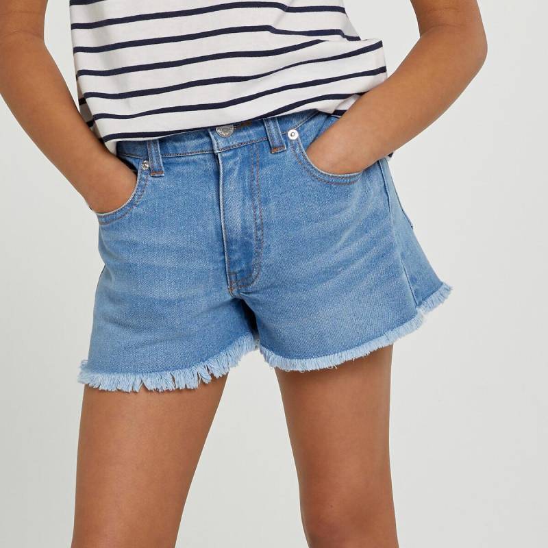 Jerans-shorts Mit Fransen Mädchen Blau 118 von La Redoute Collections