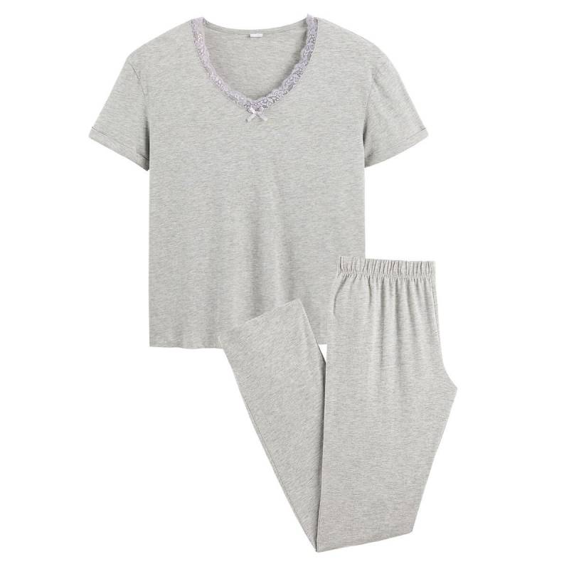 Jersey-pyjama Mit Kurzen Ärmeln Damen Grau 46 von La Redoute Collections