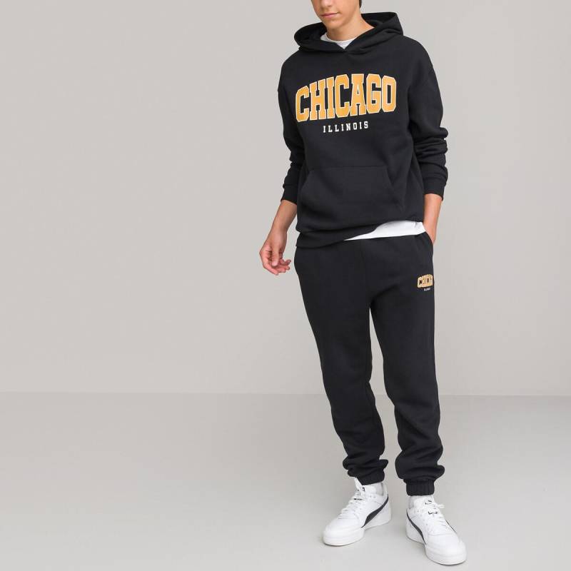 Jogging-anzug Mit Schriftzug Chicago Unisex Schwarz M von La Redoute Collections