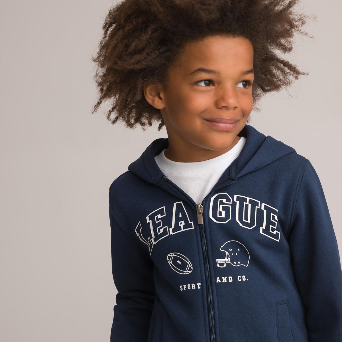 Kapuzensweatjacke Mit Aufdruck Jungen Blau 114 von La Redoute Collections