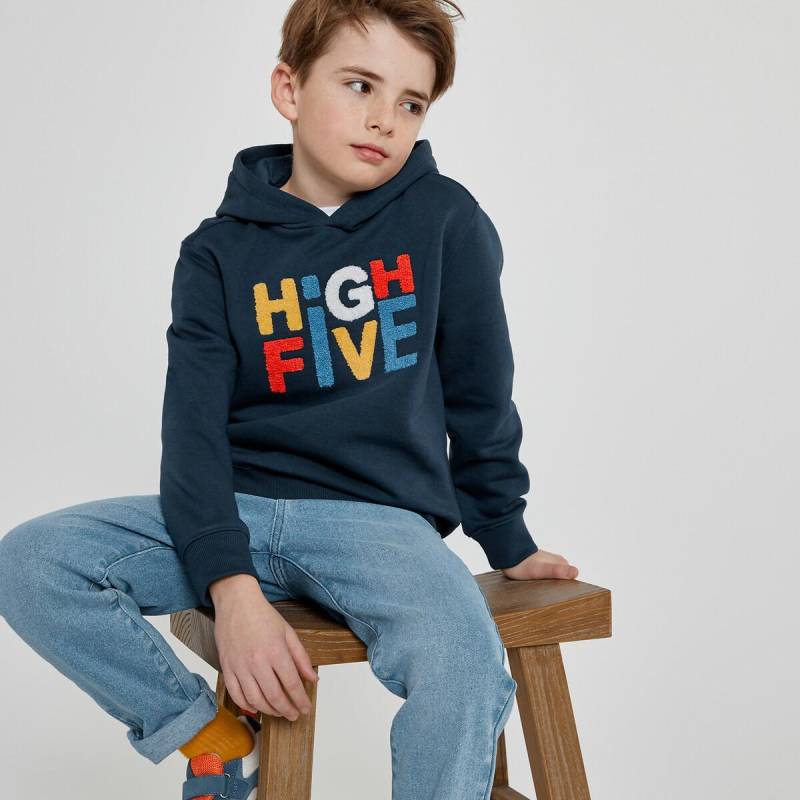 Kapuzensweatshirt Mit Frotteeschriftzug Jungen Blau 114 von La Redoute Collections